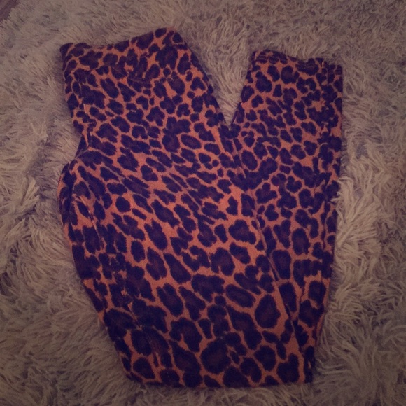 HUE Leopard Print Leggings size S - Picture 2 of 4